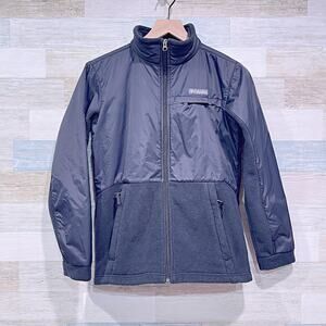 COLUMBIA Steen Mountain Overlay Jacket Black Fleece Nylon Youth Boys 14 16 Large